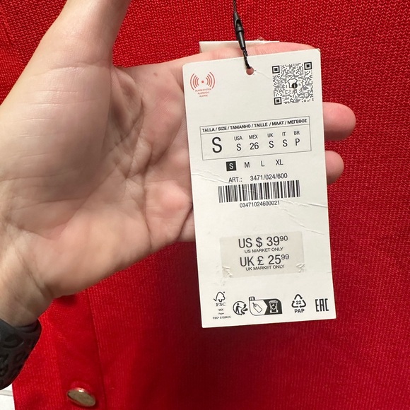 Zara Red Sleeveless Tank Top - Picture 3 of 6